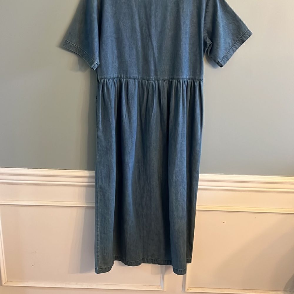 Women’s size 8 Vintage shirt sleeved Denim Dress 100% cotton prairie core - Picture 10 of 14